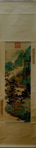A Chinese Ink Painting Hanging Scroll By Zhao Boju