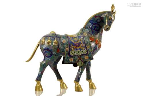 A Cloisonne Artwork In The Form of A Horse