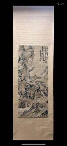 A Chinese Ink Painting Hanging Scroll By Wu Changshuo