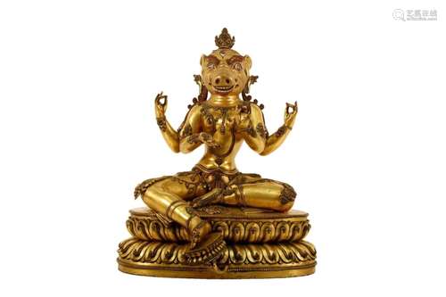 Gilt Bronze Tibetan Buddhist Figure