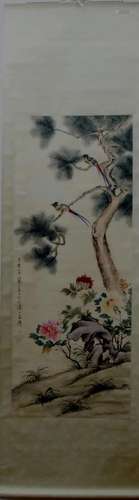 A Chinese Ink Painting Hanging Scroll By Jiang Hanting