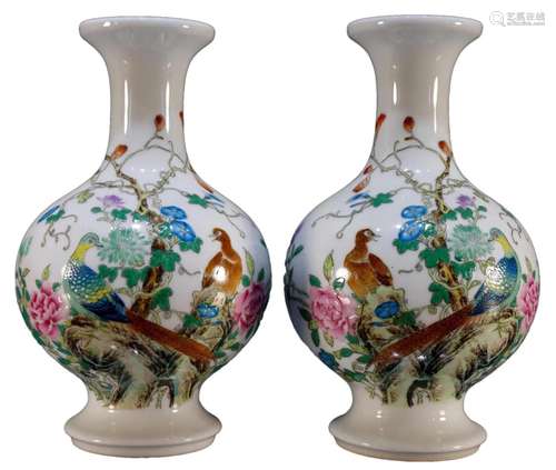 A Pair Of Imperial Famille-Rose Vases