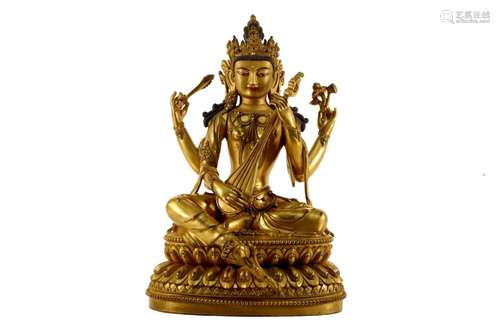 A Gilt-Bronze Figure of Avalokiteshvara