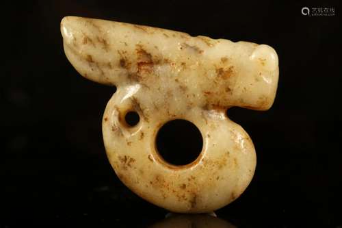 A Hongshan Culture Jade 'Cicada' Pendant.