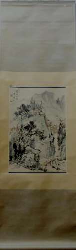 A Chinese Ink Painting Hanging Scroll By Huang Binhong