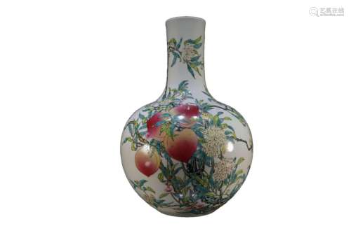 A Famille-Rose 'Peach' Bottle Vase