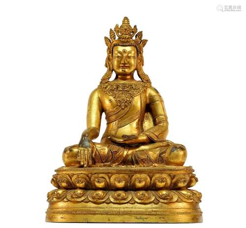 Fine Tibetan Gilt Bronze Statue