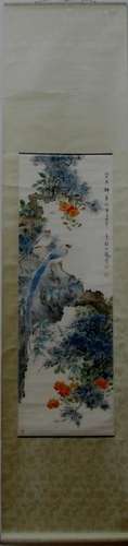 A Chinese Ink Painting Hanging Scroll By Yan Bolong