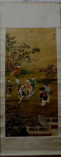 A Chinese Ink Painting Hanging Scroll By Jin Tingbiao