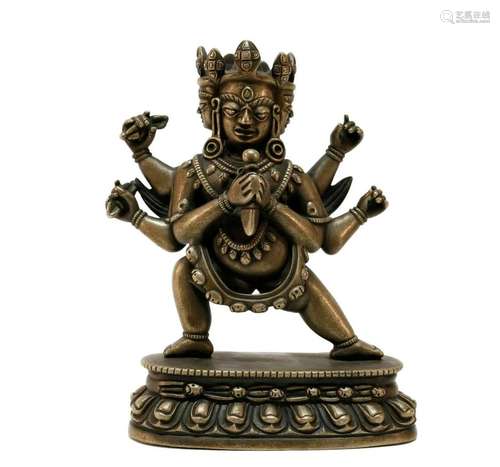 A beautiful bronze Yamantaka figure