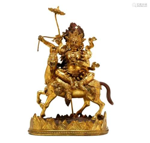 A Rare Tibetan Gilt-Bronze Statue