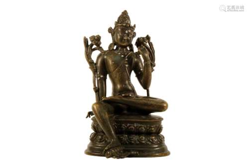 A Bronze Silver-Inlaid Figure of Tara