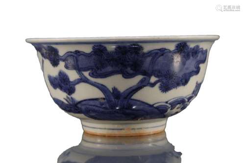 A Blue And White 'Story' Bowl