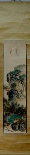 A Chinese Ink Painting Hanging Scroll By Qian Weicheng