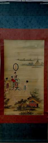 A Chinese Ink Painting Hanging Scroll By Jiao Bingzhen