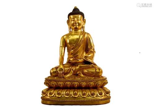 A Gilt-Bronze Figure of Buddha Shakyamuni