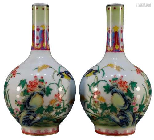 A Pair Of Imperial Famille-Rose Vases