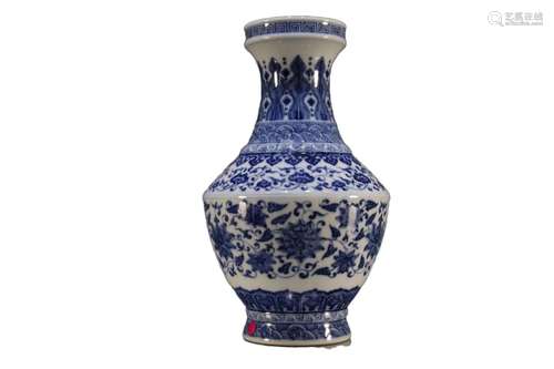 A Blue And White Vase