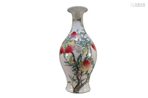 A Famille-Rose â€˜Fruit' Olive Vase