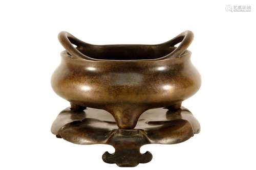 Bronze Tripod Incense Burner with Ears