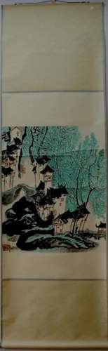 A Chinese Ink Painting Hanging Scroll By Li Xingjian