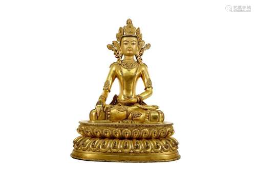 Gilt Bronze Buddhist Figure of Amitayus