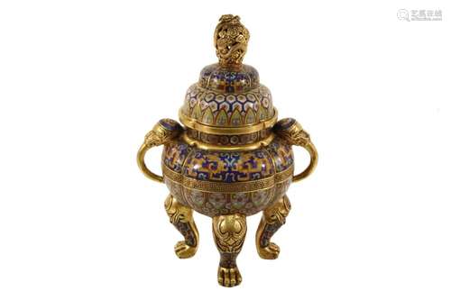 A Cloisonne Tripod Censer