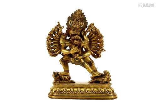 A Gilt-Bronze Figure of Yamantaka Vajrabhairava