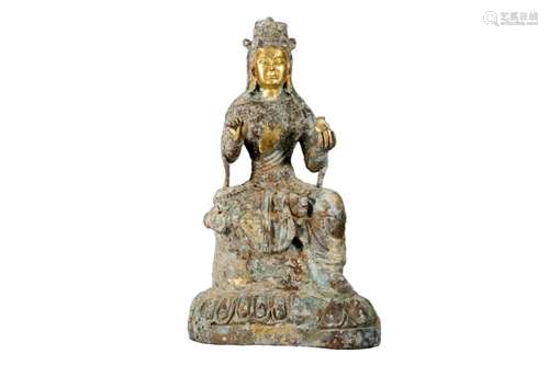 A Gilt-Bronze Figure Of Guanyin