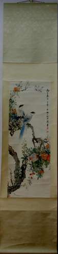 A Chinese Ink Painting Hanging Scroll By Yan Bolong