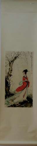 A Chinese Ink Painting Hanging Scroll By Fu Baoshi