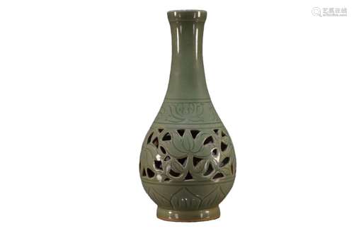 A hollowed-out Longquanyao vase