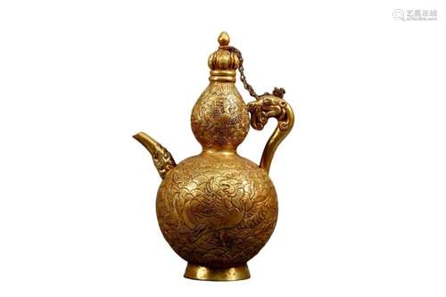 A Gilt-Bronze Ewer