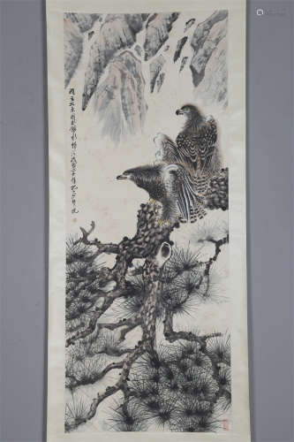 A Paper Tercels Painting by Zheng Naiguang.