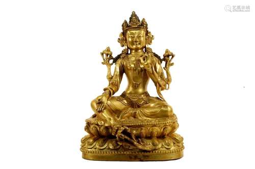 A Gilt-Bronze Figure of Tara