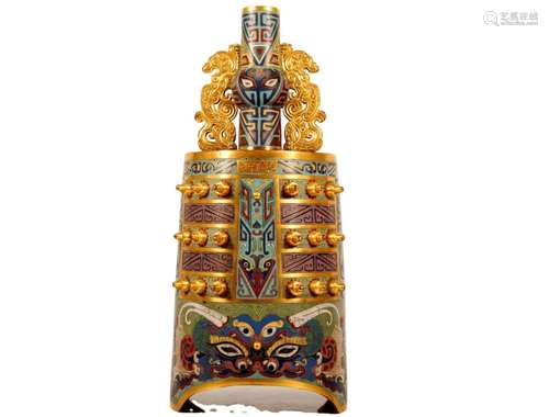 A Rare Cloisonne 'Beast Face' Bell