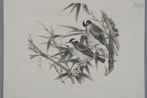 A Bamboo and Birds Painting by Chen Peiqiu.