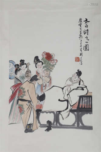 A Figure Story Painting by Liu Danzhai.