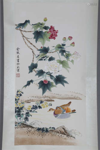 A Flowers and Birds Painting by Yu Zhizhen.