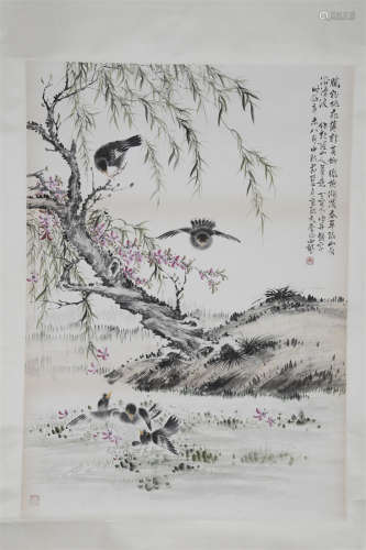 A Flowers and Birds Painting by Ding Baoshu.