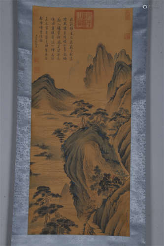 A Landscape Painting on Silk by Tang Dai.