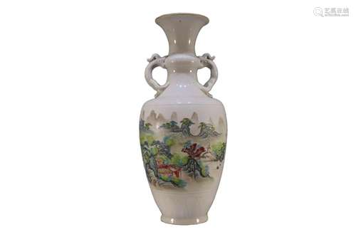 A Dingyao Famille-Rose Vase