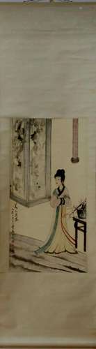 A Chinese Ink Painting Hanging Scroll By Fu Baoshi