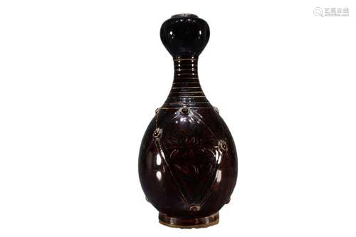 A Dingyao Russet-Glazed Garlic-Shaped Vase