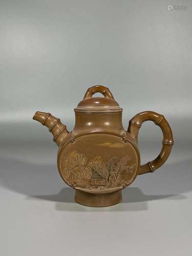 ZISHA LANTERN-FORM TEAPOT WITH PIGMENT