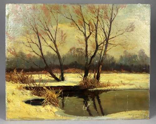 Weiher im Winter - Zimmermann, Carl