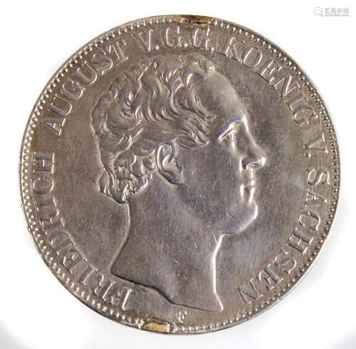 Doppeltaler Friedrich August II. Sachsen 1850 F