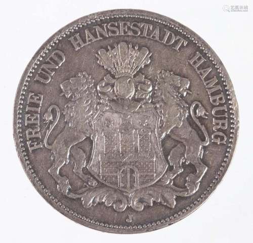 5 Mark Hansestadt Hamburg 1901 J