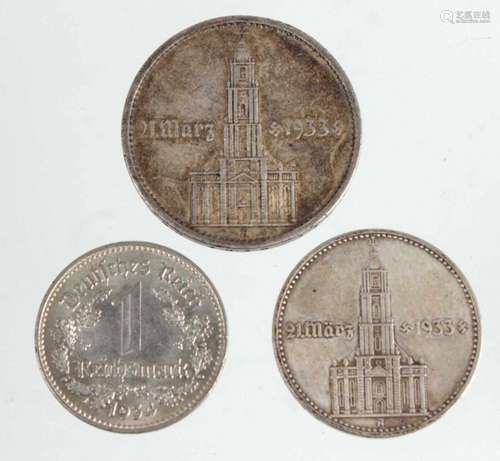 2 und 5 Reichmark 1934 u.a.