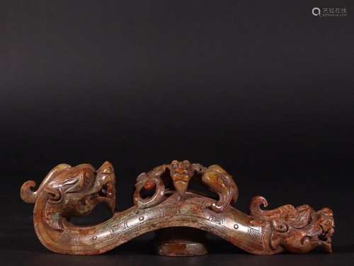 ANTIQUE JADE DRAGON BELT HOOK